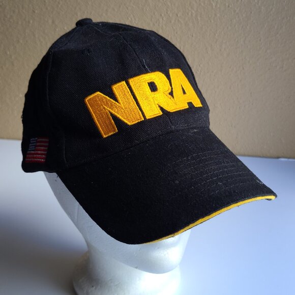 NRA National Rifle Association Black Baseball Hat Cap American Flag Embroidered - Picture 1 of 5